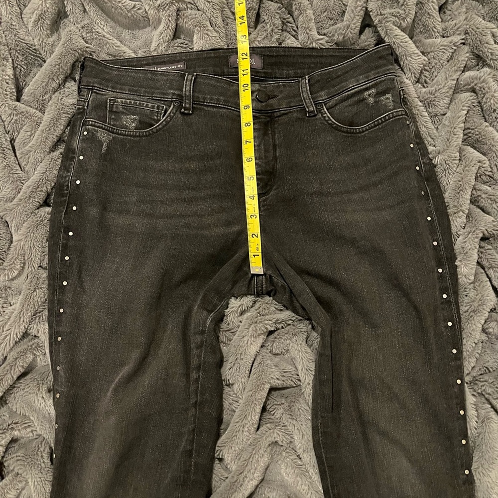 NYDJ Women's Black Skinny Jeans with Stud Details Size 12P - Picture 13 of 14
